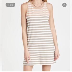 Z Supply Dress Washed Taupe Aya Stripe- Small & Medium NWT